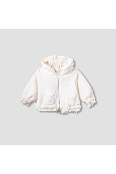 giggles جاكيت بغطاء رأس أمامي من الفرو الصناعي بتفاصيل شيفلي