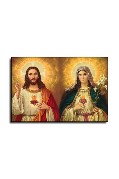 ALAYRA International ملصق مطبوع على قماش من ALAYRA، صورة ليسوع الكاثوليكي، صو...