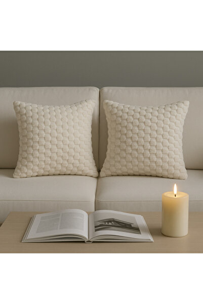 MEFAKS TEKSTİL Pernă decorativă din pluș, moale la atingere, cu model în reli...