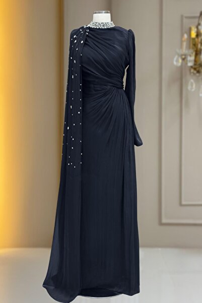 Amine Hüma Helen Abiye Elbise Siyah