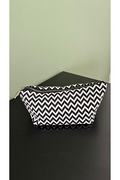runa Zigzag desen kalem kutu&makyaj çantası 15-30 cm ölçülerinde içi astarlı