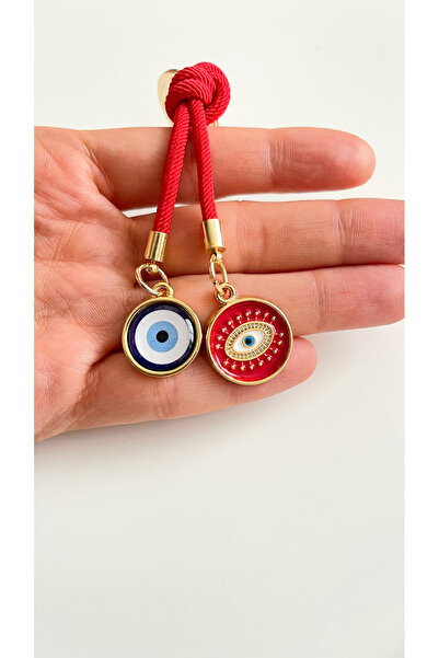 Cassime Breloc roșu cu ochi rotunzi cu șnur