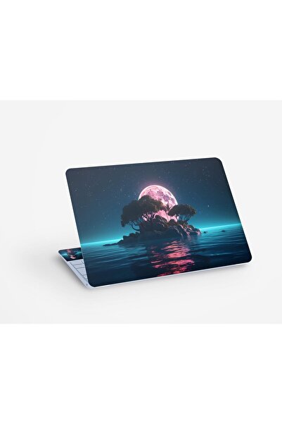 ALAYRA International لوحة فنية رقمية لمنظر ليلي قمري لجزيرة ألايرا، ملصق لحماية الكمبيوتر المحمول، مقاسات 13.3، 14، 15، 15.4، 15.6 بوصة