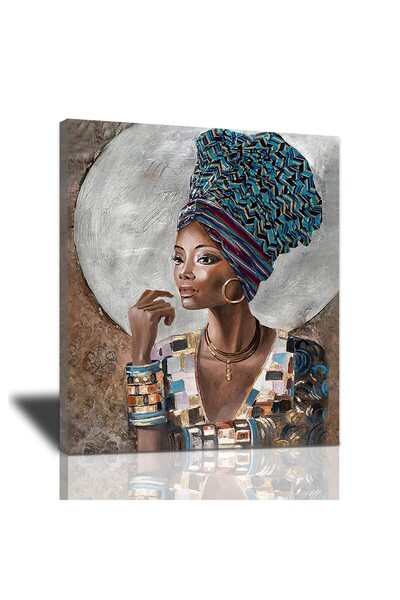 ALAYRA International لوحة جدارية فنية أمريكية أفريقية من ألايرا، لوحة قماشية تصور امرأة سوداء وذهبية، صورة تجريدية ذهبية