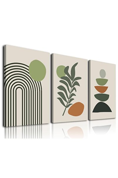 ALAYRA International مجموعة لوحات جدارية بوهيمية من ALAYRA، ثلاث قطع، مطبوعات عصرية من منتصف القرن، ديكور جداري بوهيمي هندسي محايد بنمط الشمس