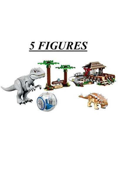Miniso بدون صندوق - 75941 مكعبات بناء عالم الديناصورات، إندومينوس ريكس ضد أنكيلوصور، متوافقة 75941 7