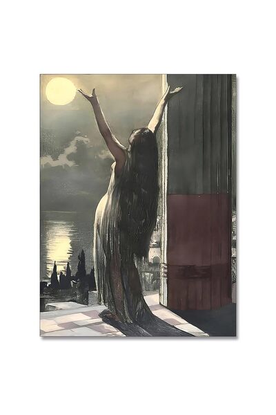 ALAYRA International مطبوعات فنية جدارية عتيقة الطراز من ALAYRA، مستوحاة من السحر القوطي والأكاديمية المظلمة، وتتناول عبادة القمر والسحر.