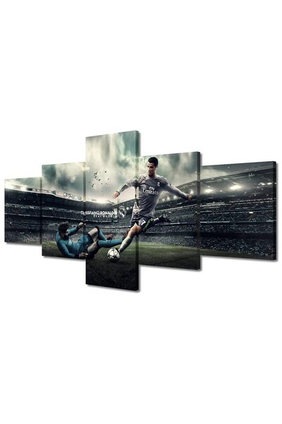ALAYRA International لوحة جدارية من قماش ألايرا، 5 قطع، ملصق CR7، صورة فوتوغر...