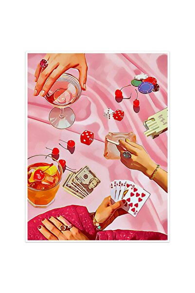 ALAYRA International لوحة جدارية قماشية باللون الوردي الفاقع من ALAYRA، بتصمي...