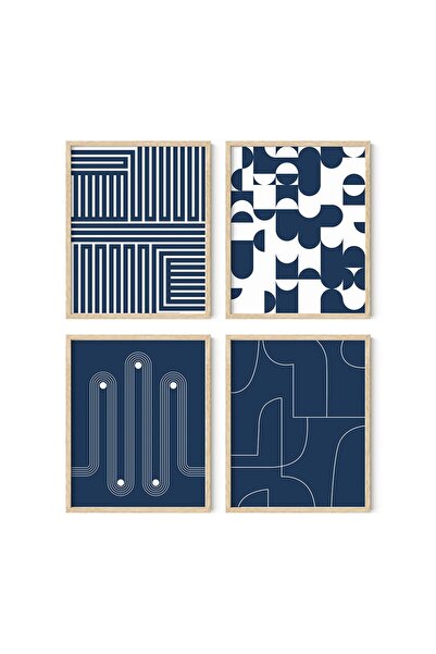ALAYRA International مجموعة لوحات جدارية تجريدية من ALAYRA مكونة من 4 قطع - م...