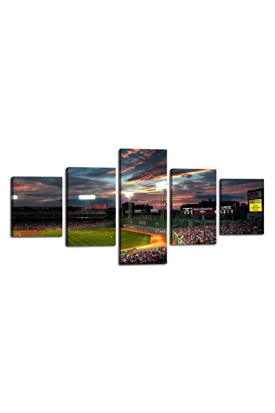 ALAYRA International لوحة جدارية فنية من قماش ألايرا بارك، مكونة من 5 أجزاء، تصور مباراة بيسبول، مطبوعة على شكل ملصق فني حديث