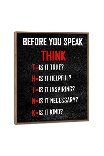 ALAYRA International ملصق ألايرا كبير ملهم مطبوع على قماش مؤطر، بعنوان "فكر ق...