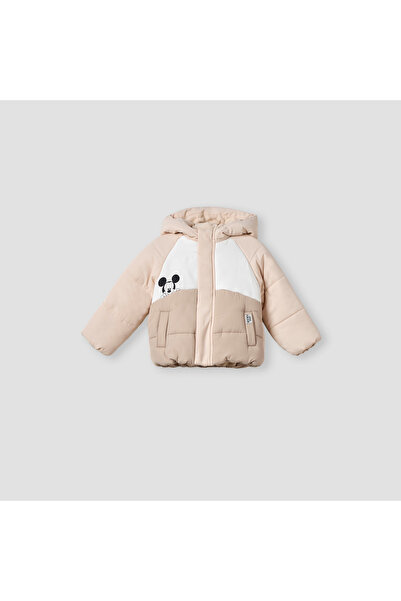 Disney Mickey Mouse Print Hooded Jacket with Long Sleeves