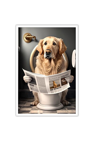 ALAYRA International لوحة جدارية قماشية مرحة لكلب جولدن ريتريفر من ALAYRA، مل...