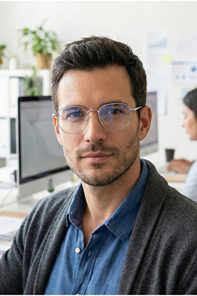 TARSS Harley Silver Metal Men's Blue Light Filter Screen Glasses