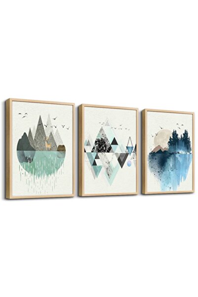 ALAYRA International لوحات جدارية مطبوعة على قماش مؤطر بتصميم تجريدي لجبل من ...