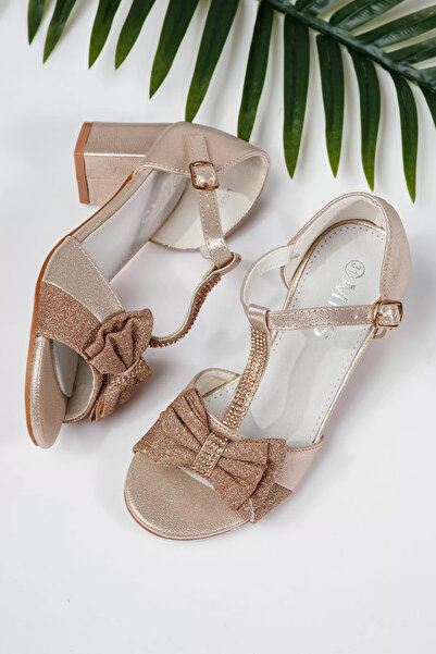 Zaira Χρυσά σανδάλια για κορίτσια από οικολογικό δέρμα Mona #21946 - 36
