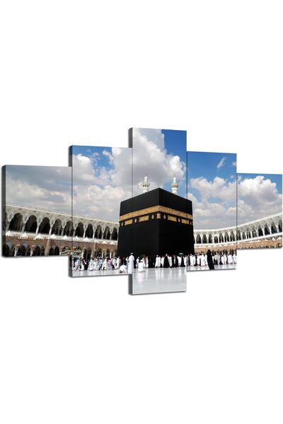 ALAYRA International لوحات فنية متعددة الأجزاء من أعمال ألايرا، الكعبة المشرفة، مكة المكرمة، المملكة العربية السعودية | ديكور جداري إسلامي معاصر