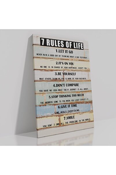 ALAYRA International لوحة جدارية تحفيزية من قماش ألايرا، تتضمن 7 قواعد للحياة...