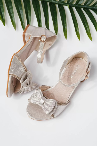 Zaira Бежови сандали за момиче от екокожа Ана #21950 - 36