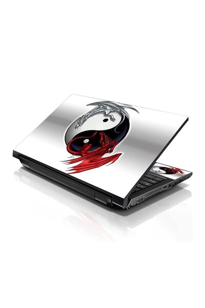 ALAYRA International غطاء حماية لأجهزة الكمبيوتر المحمولة ALAYRA مقاس 17-17.3 بوصة بنقشة ديناصورات يين يانغ ملونة، متوافق مع أجهزة HP وDell وLenovo