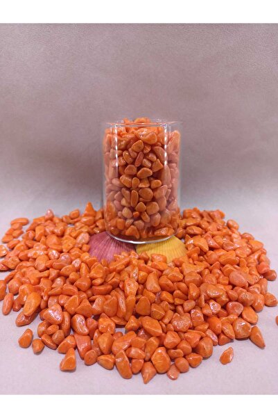 Royall Craft 1 KG Turuncu Akvaryum Taşı Parlak Dekoratif- Akvaryum Taşları (1...