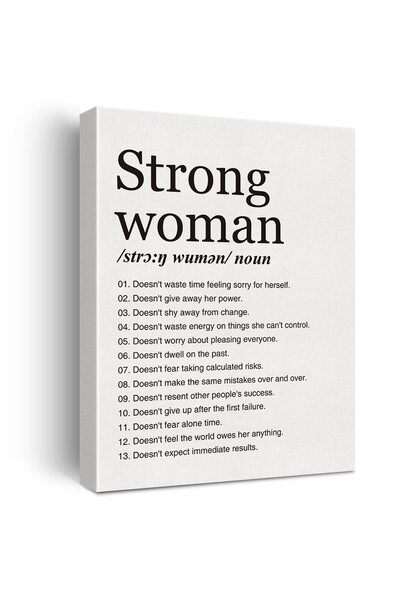 ALAYRA International لوحة جدارية مطبوعة على قماش بتصميم "تعريف المرأة القوية" من تصميم ألايرا، مناسبة للمنزل أو المكتب، بأسلوب عصري بسيط مستوحى من الحركة النسوية.