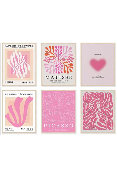 ALAYRA International ALAYRA Matisse Wall Art Prints Set of 6, Abstract Matiss...