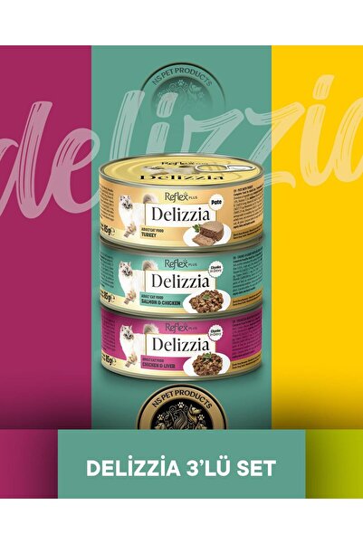 Reflex Plus Delizzia Hindi Etli Pate & Somonlu-Tavuklu Gravy & Tavuklu-Ciğerl...