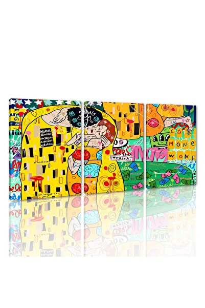 ALAYRA International لوحة جدارية من ثلاث قطع من ALAYRA، صور تجريدية مطبوعة عل...