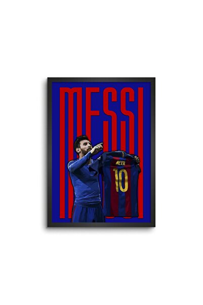ALAYRA International ملصق جداري مؤطر بتصميم الأسطورة ألايرا ميسي، مقاس 8 × 12...