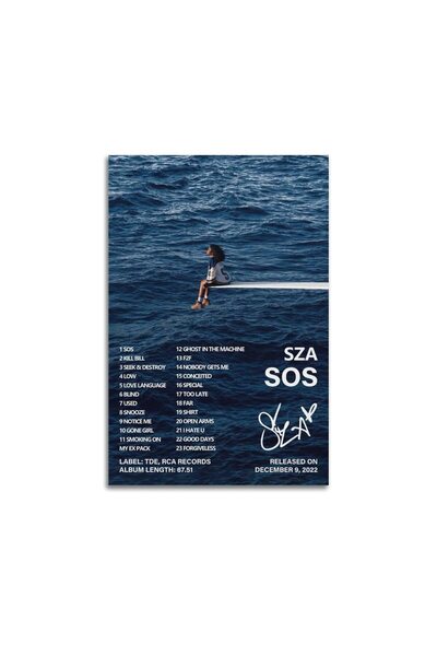 ALAYRA International ملصق غلاف ألبوم ألايرا سومكيل SOS، ملصق لغرفة النوم، لوح...