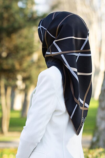 Vissona 57% MĂTASE 43% VISCOZĂ Mătase twill cu model în dungi Negru - Culoare...