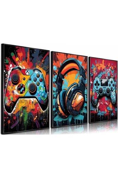 ALAYRA International مجموعة ألايرا الفنية الجدارية لألعاب الفيديو الكلاسيكية،...