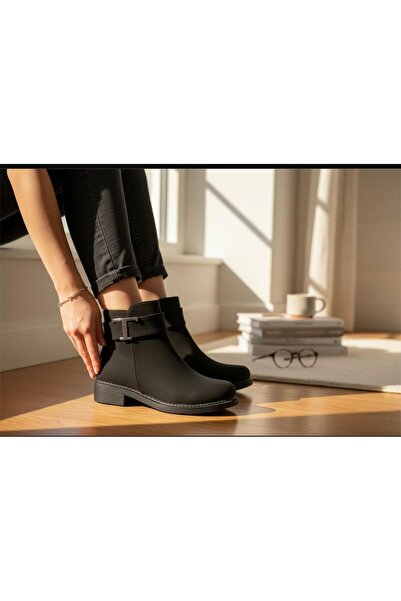 BAYRAMOĞLU KUNDURA YANI TOKA DETAYLI SİYAH ŞIK RAHAT KADIN BOT