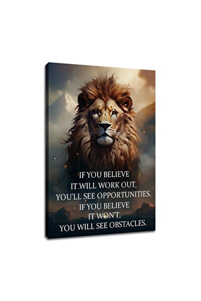 ALAYRA International لوحة جدارية قماشية بتصميم أسد من ALAYRA، ملصق مطبوع عليه...