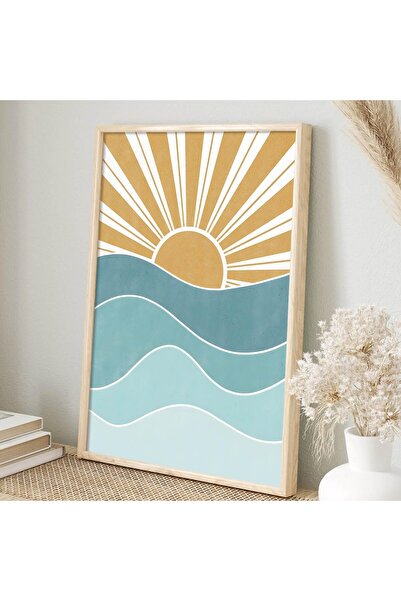 ALAYRA International لوحة جدارية قماشية من ALAYRA بتصميم بوهيمي شمسي، صور تجر...