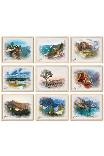 ALAYRA International ملصقات حدائق الغابات الوطنية في ألايرا - ديكور سفر عتيق،...