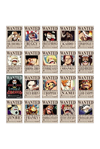 ALAYRA International ملصقات مطلوبين من ون بيس | مجموعة من 21 ملصقًا لجوائز ون...