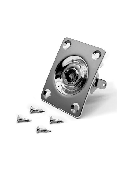 Choice8 Square Silver 1Pcs Square/Boat Style/Oval Metal 1/4Inch Output Jack P...