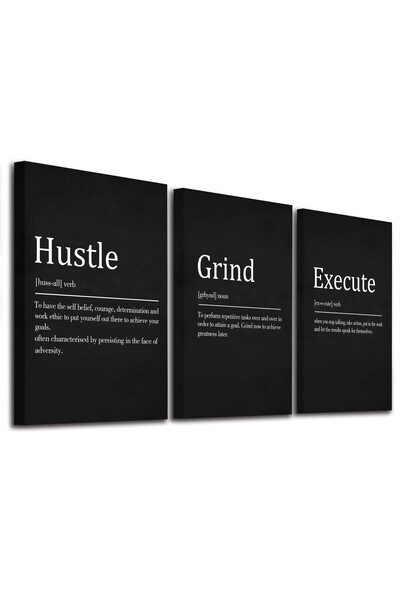 ALAYRA International ألايرا: العمل الجاد والإنجاز، لوحة جدارية ملهمة - لوحة قماشية مؤطرة لتزيين المكتب، اقتباس