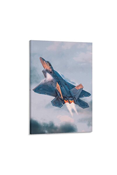 ALAYRA International ملصق عسكري من طراز ALAYRA، طائرة مقاتلة نفاثة من طراز F-22 رابتور، لوحة فنية مطبوعة على قماش