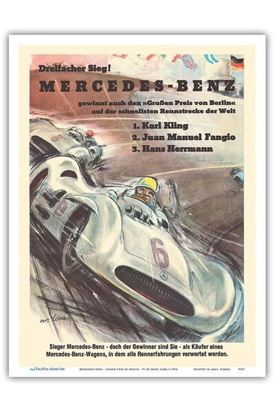 ALAYRA International ألايرا آيلاند آرت مرسيدس بنز - جائزة برلين الكبرى - سباق الفورمولا واحد - سباق السيارات الكلاسيكية