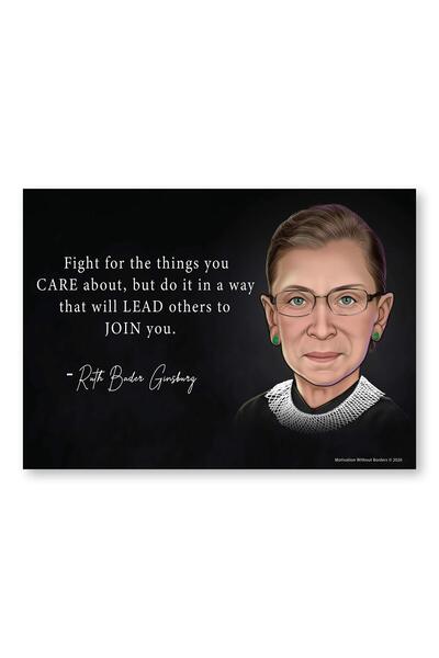 ALAYRA International ملصق جداري ملهم من ALAYRA - اقتباسات إيجابية وتحفيزية من روث بادر غينسبيرغ