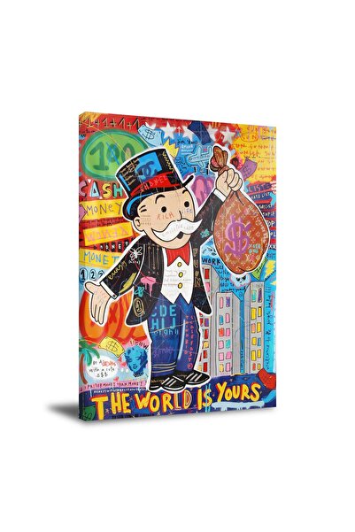 ALAYRA International ملصق جداري من تصميم ألايرا، يحمل عنوان "المال، العالم مل...