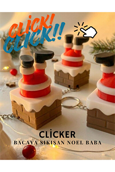 Nycruin3D Clicker YENİ YIL ÖZEL Sınırlı Stok Noel Baba Anahtarlık 1 ADET - Klavye Switchli Tıklama Sesli Charm
