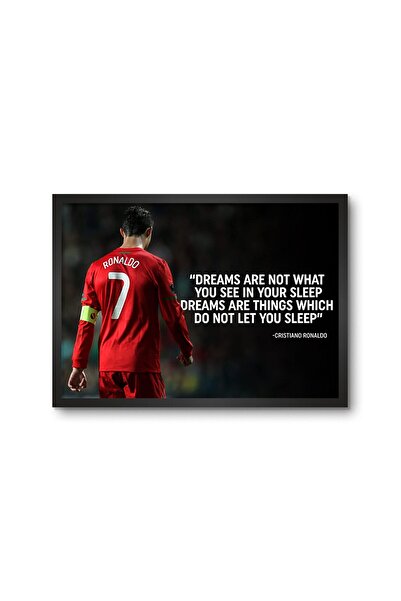 ALAYRA International ملصق جداري مؤطر بتصميم اقتباسات ألايرا رونالدو، لاعب منت...