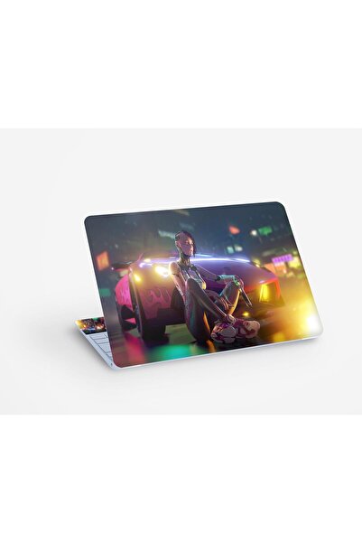 ALAYRA International ملصق سيارة ALAYRA بتصميم فتاة سايبربانك، مناسب لأجهزة الكمبيوتر المحمولة مقاس 13.3، 14، 15، 15.4، و15.6 بوصة