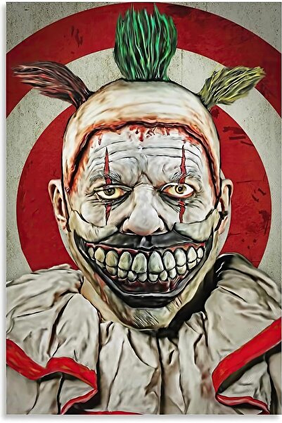 ALAYRA International ملصق رعب "المهرج ألايرا": لوحة فنية قماشية مستوحاة من مس...