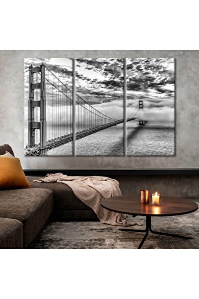 ALAYRA International لوحات جدارية لجسر البوابة الذهبية من ALAYRA، ديكور جداري لمدينة سان فرانسيسكو، ملصقات بالأبيض والأسود